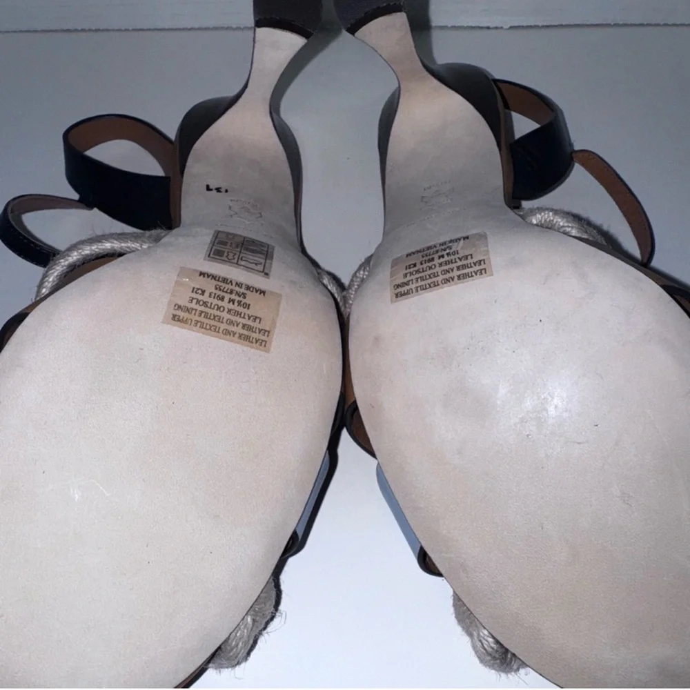 Tory Burch Fisherman Color Block Jute Sandals 10.5